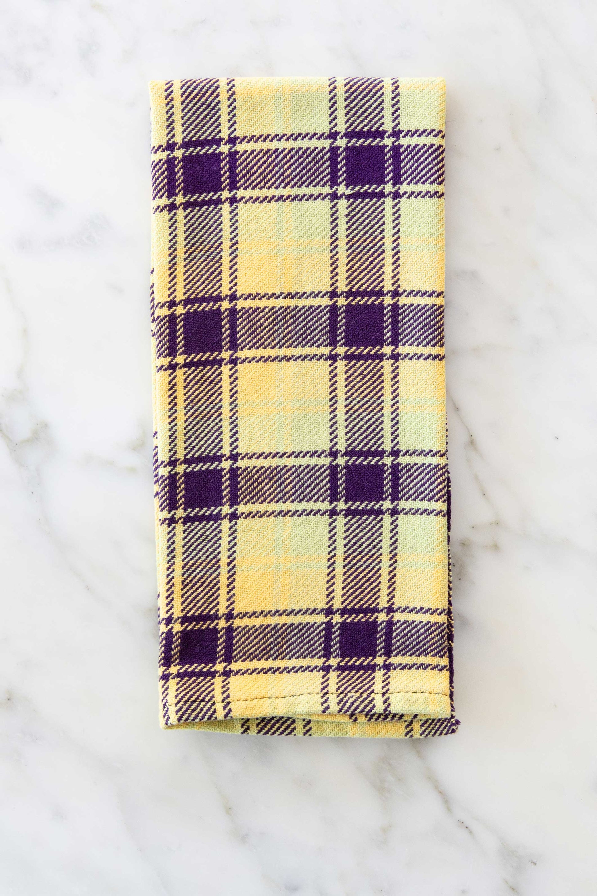 Tartan Plaid Twill Towels in Warm Tones