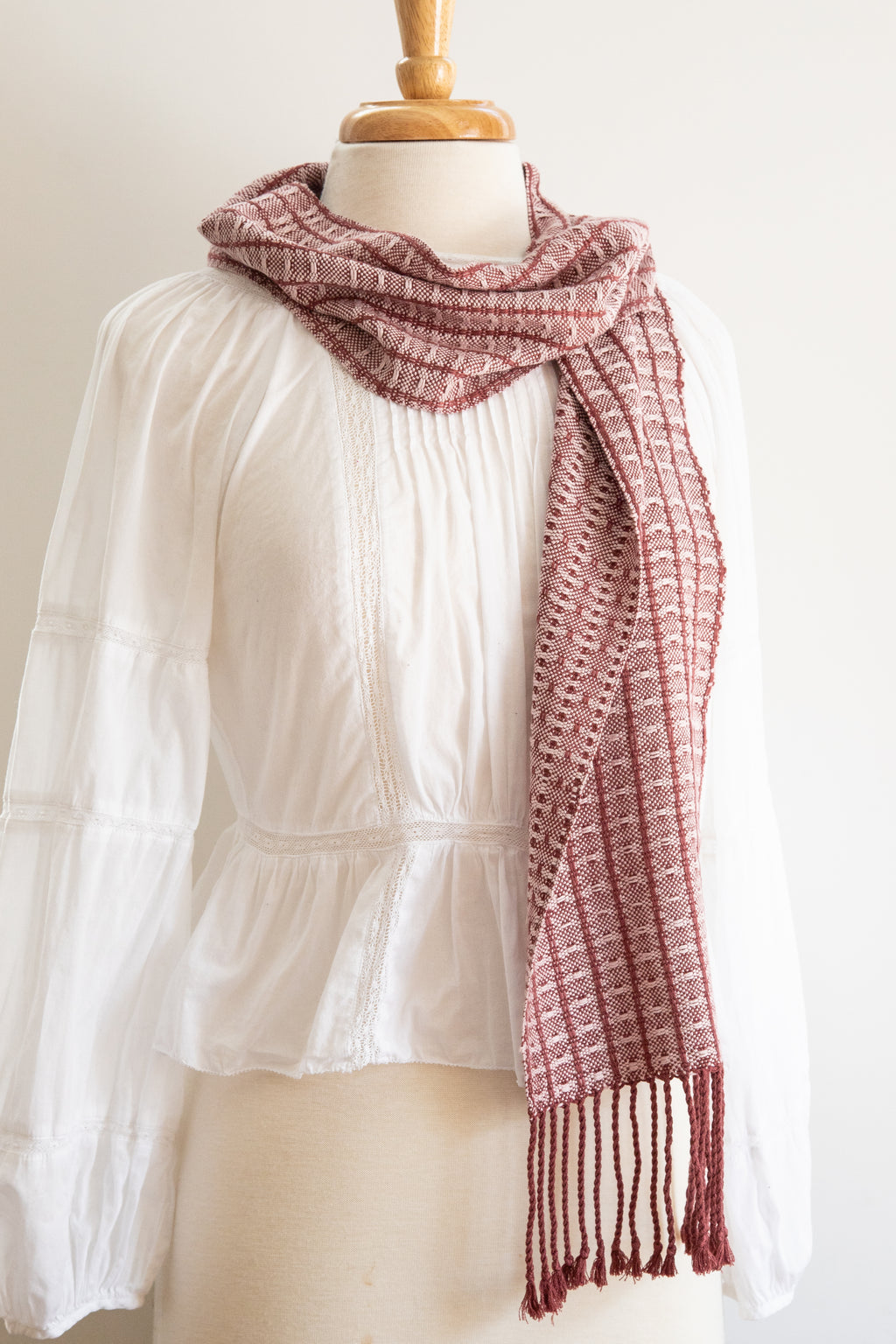 Bamboo Scarf in a Striped Lace Design