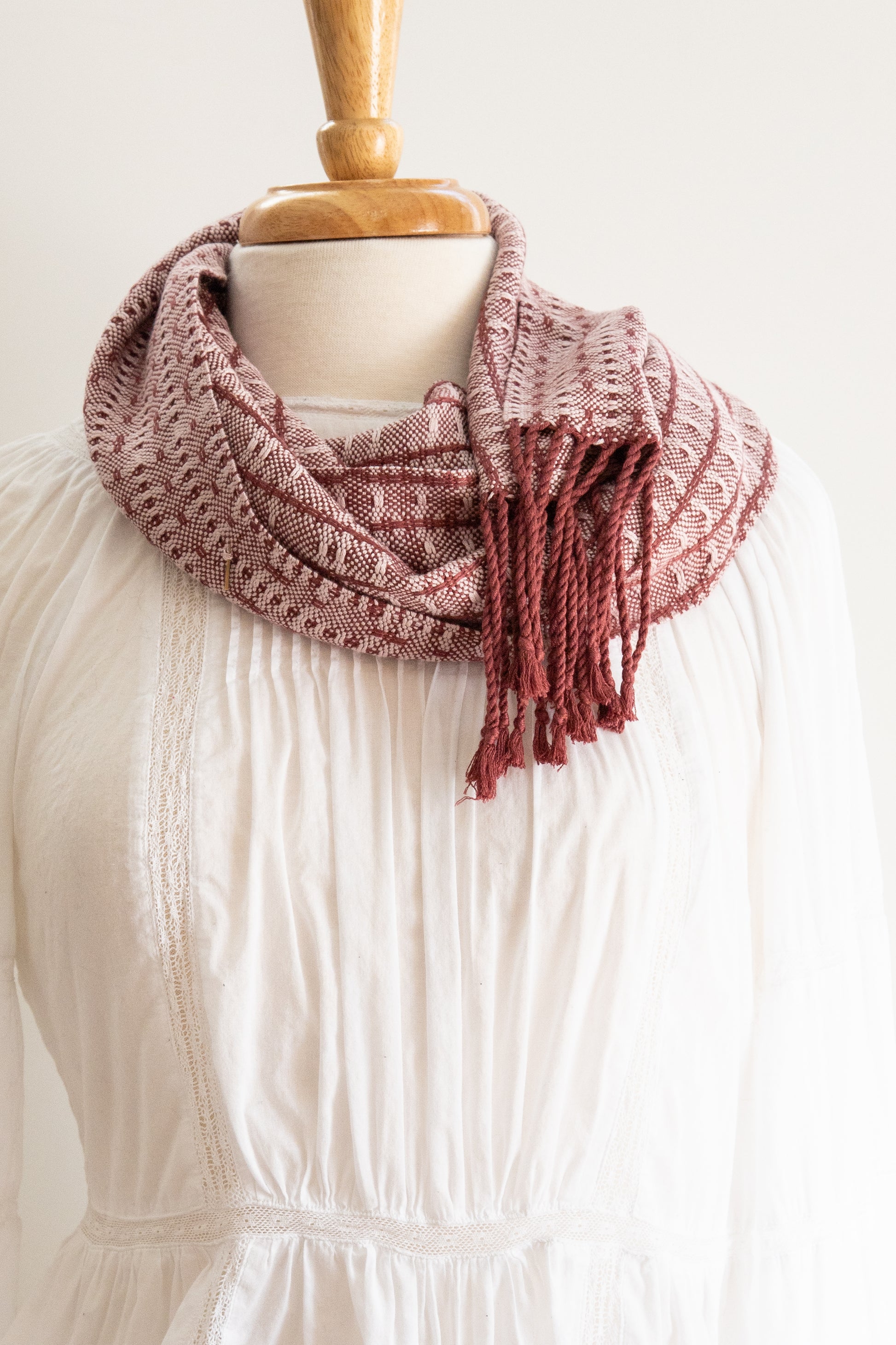 Bamboo Scarf in a Striped Lace Design