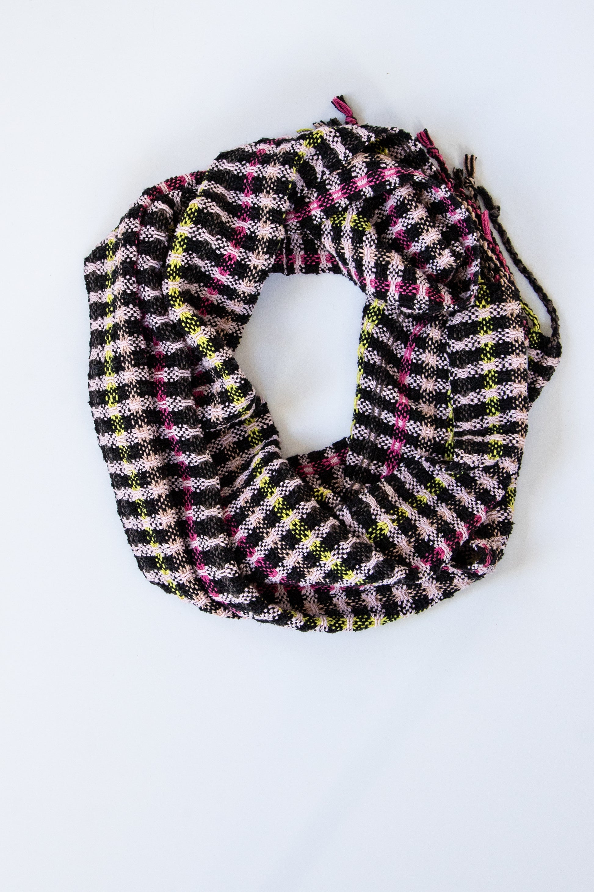 Small Check Silk Scarf in Huck Lace