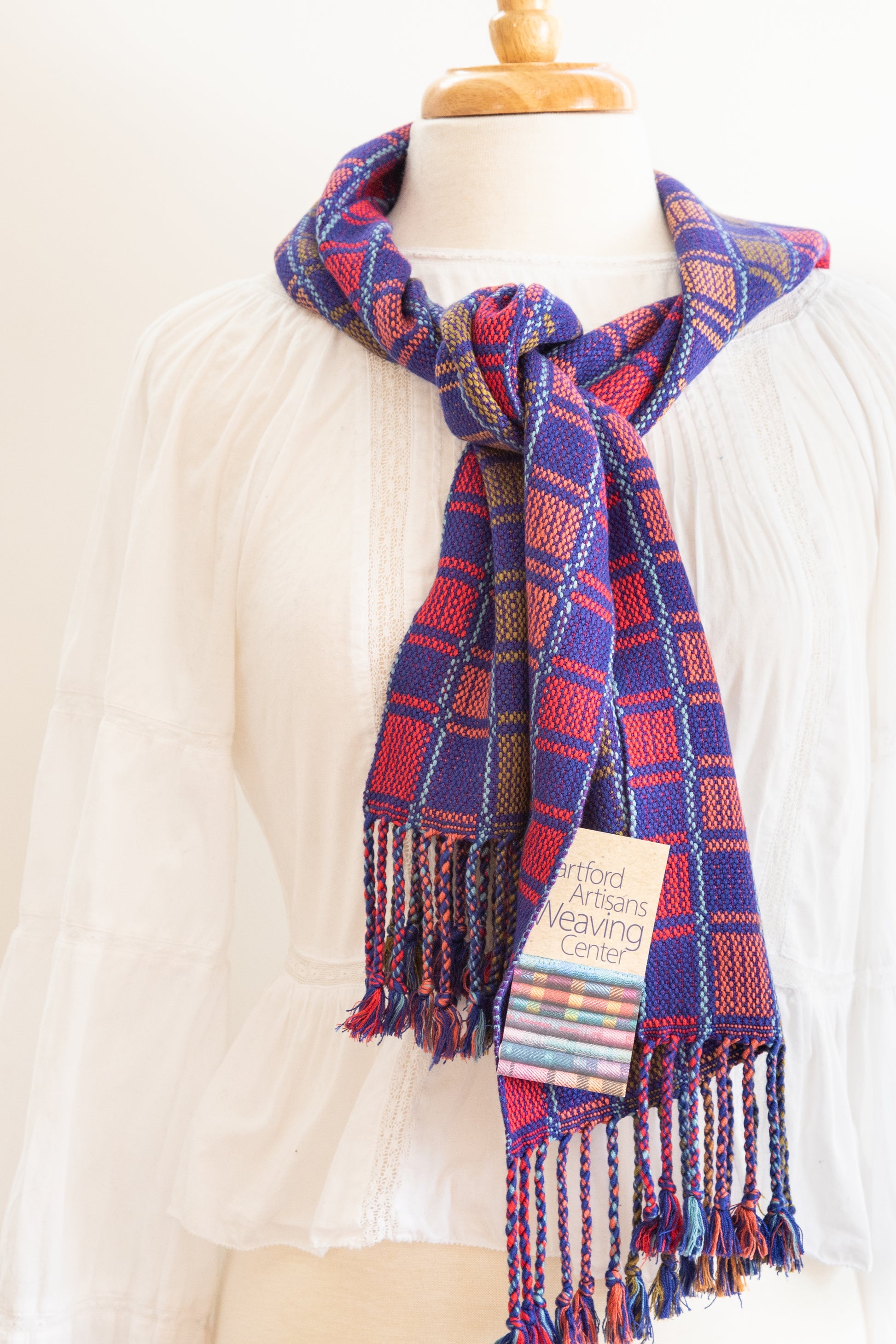 Royal Purple Bamboo Scarf in a Colorful Block Design