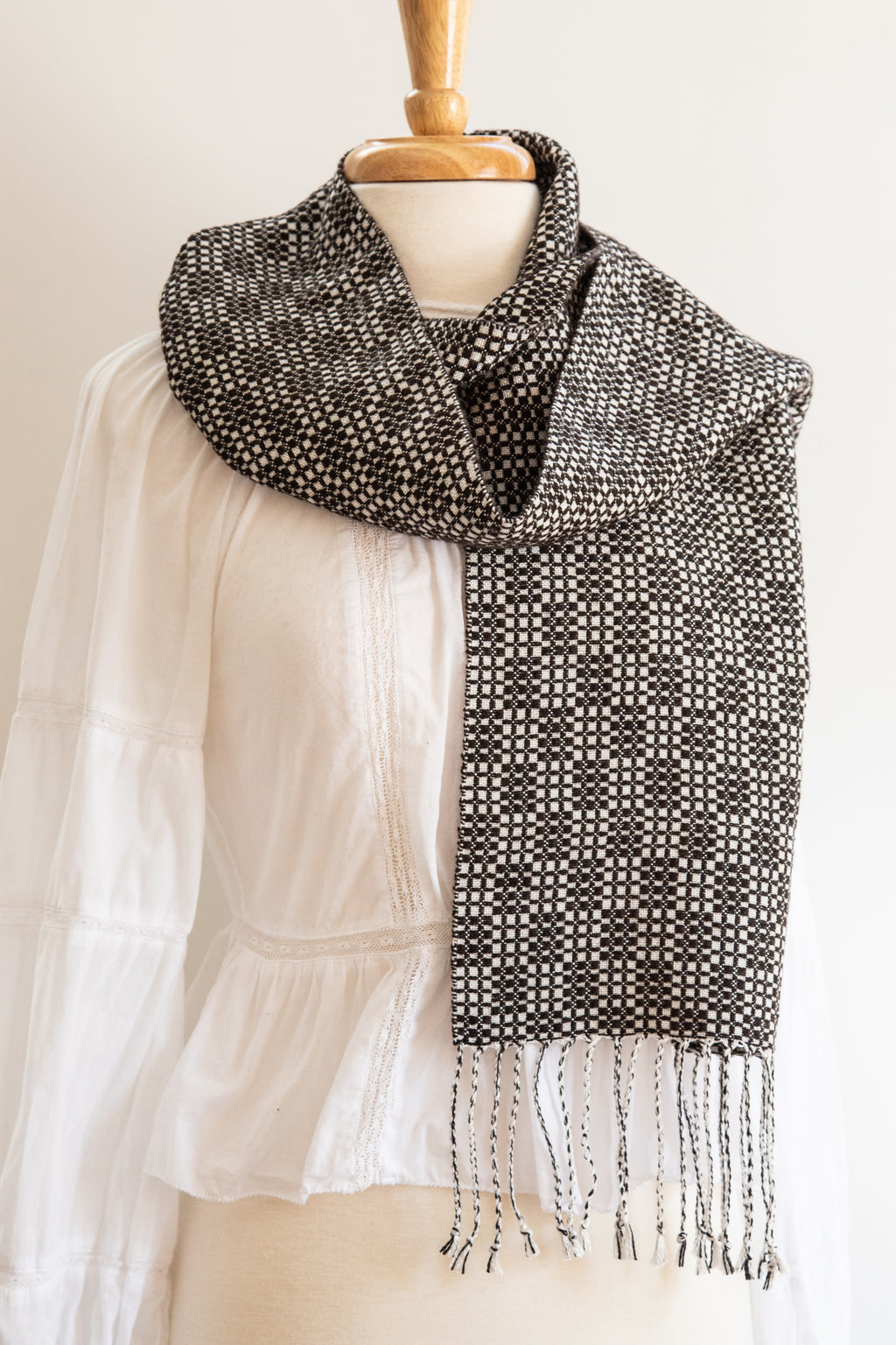 Fine Wool & Tencel Scarf Woven for Warmth!