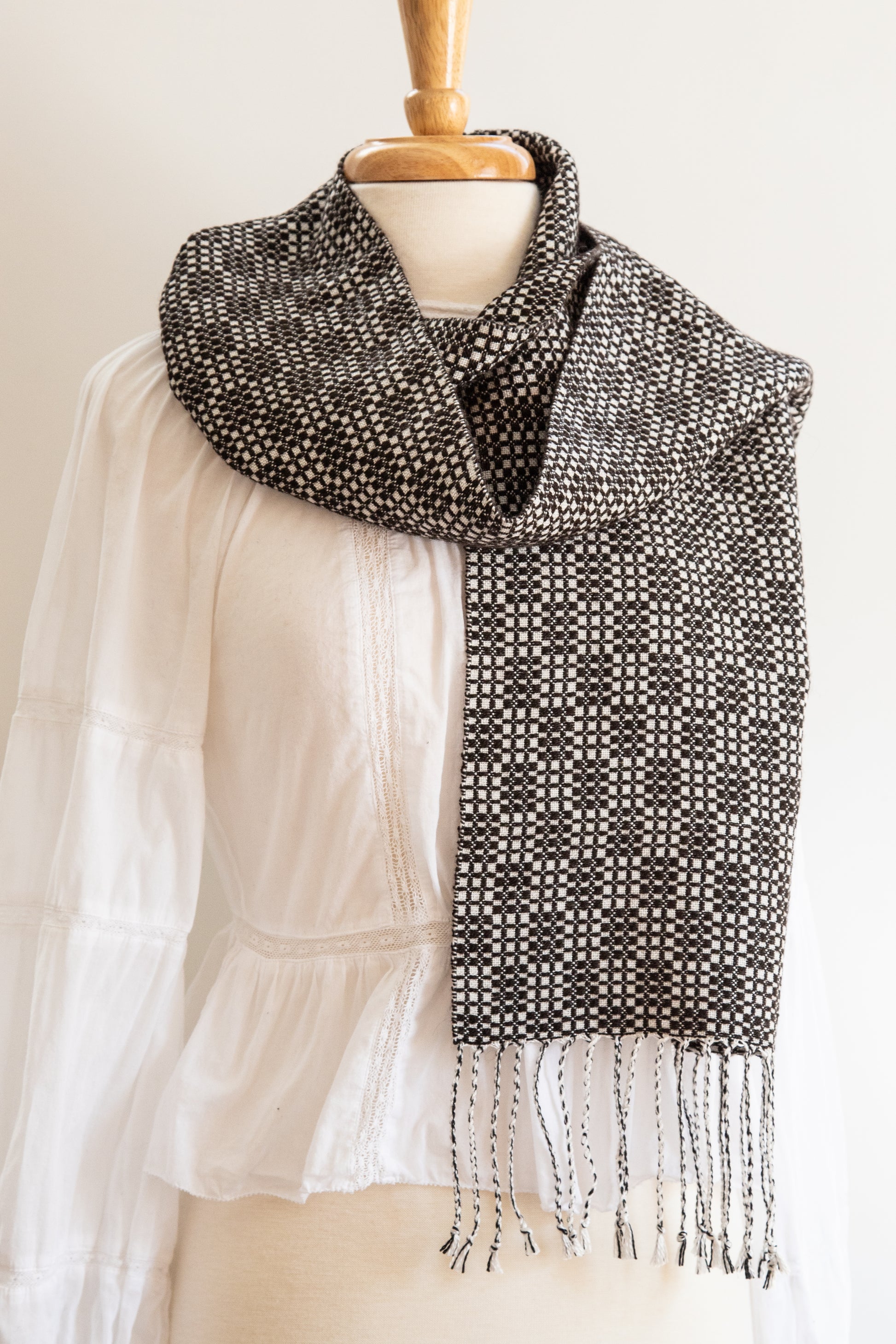 Fine Wool & Tencel Scarf Woven for Warmth!