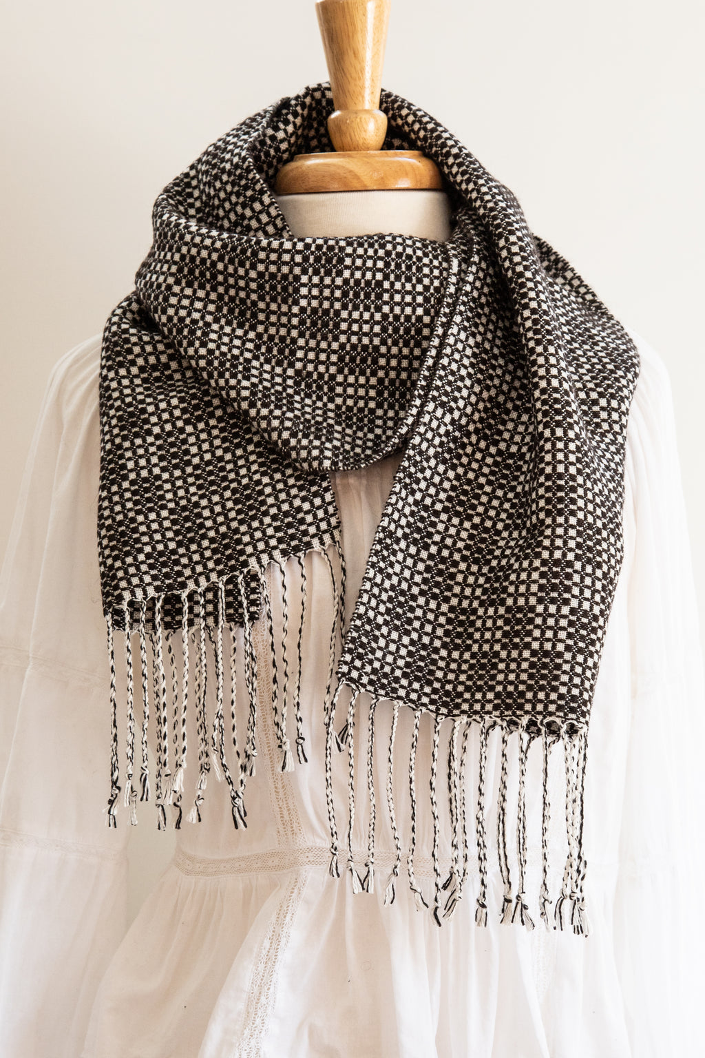 Fine Wool & Tencel Scarf Woven for Warmth!