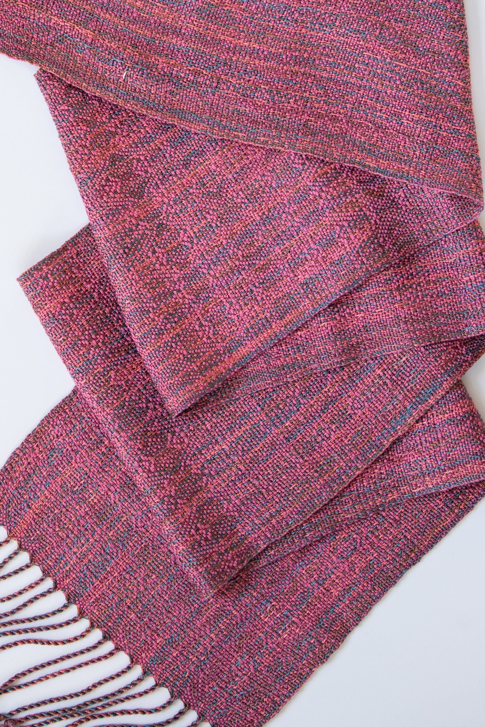 Elegant Rosy Pink Scarf with Hints of Other Colors