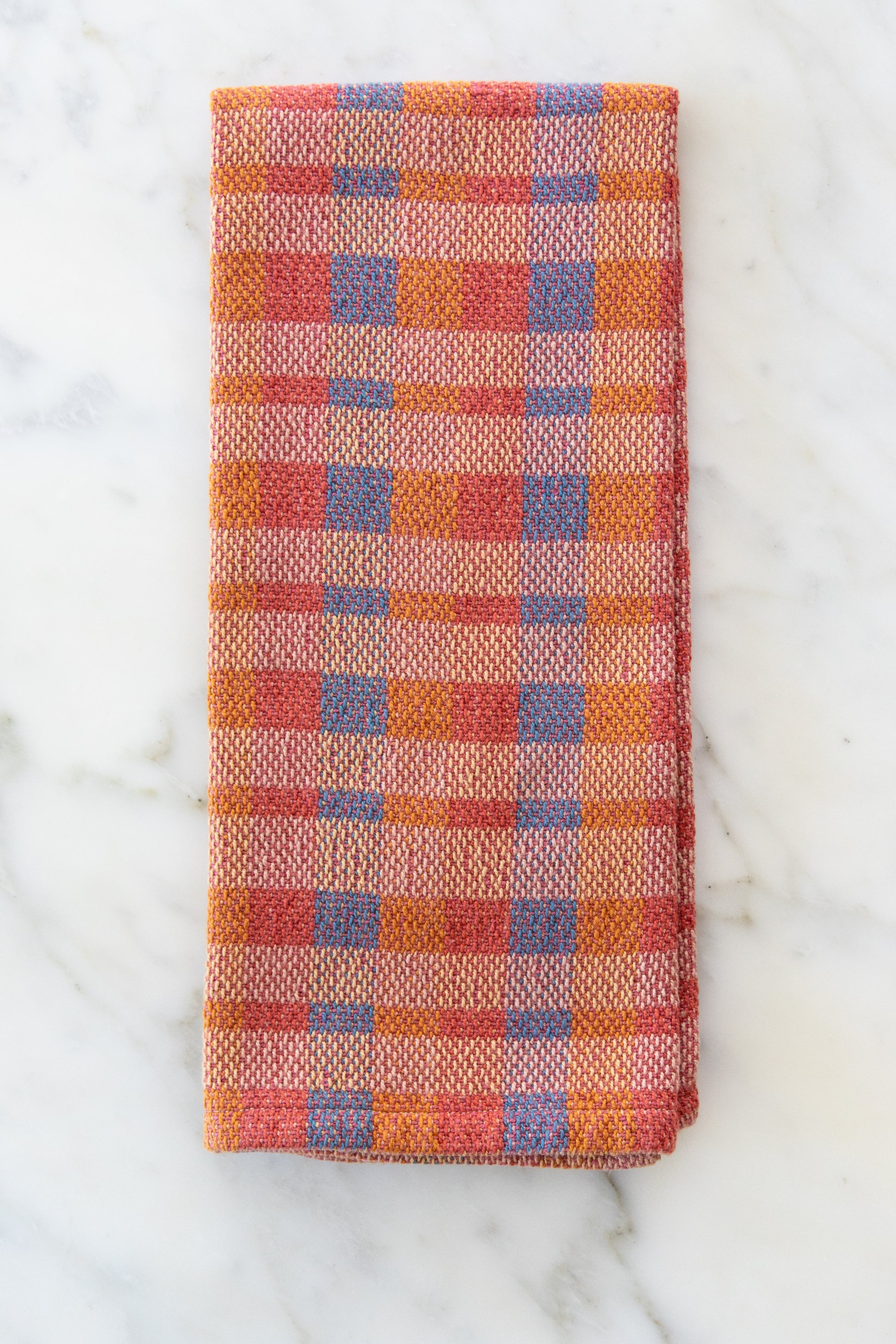 Handsome Cotton Towels in Check Design in Fall Colors
