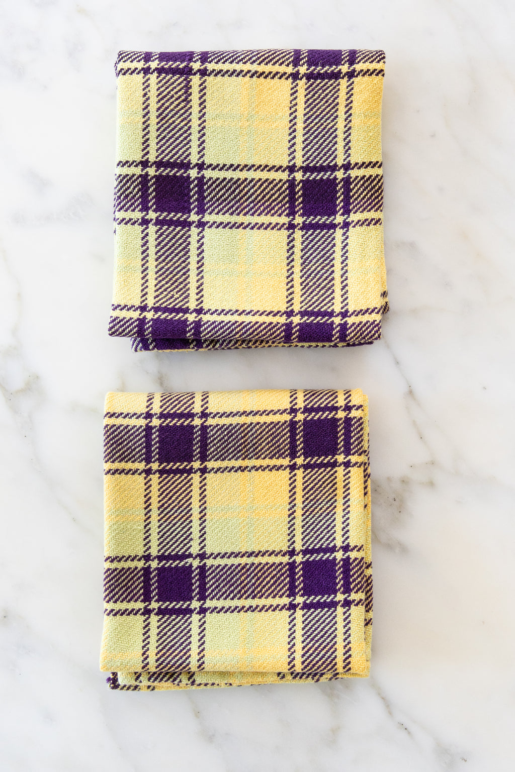 Tartan Plaid Twill Towels in Warm Tones