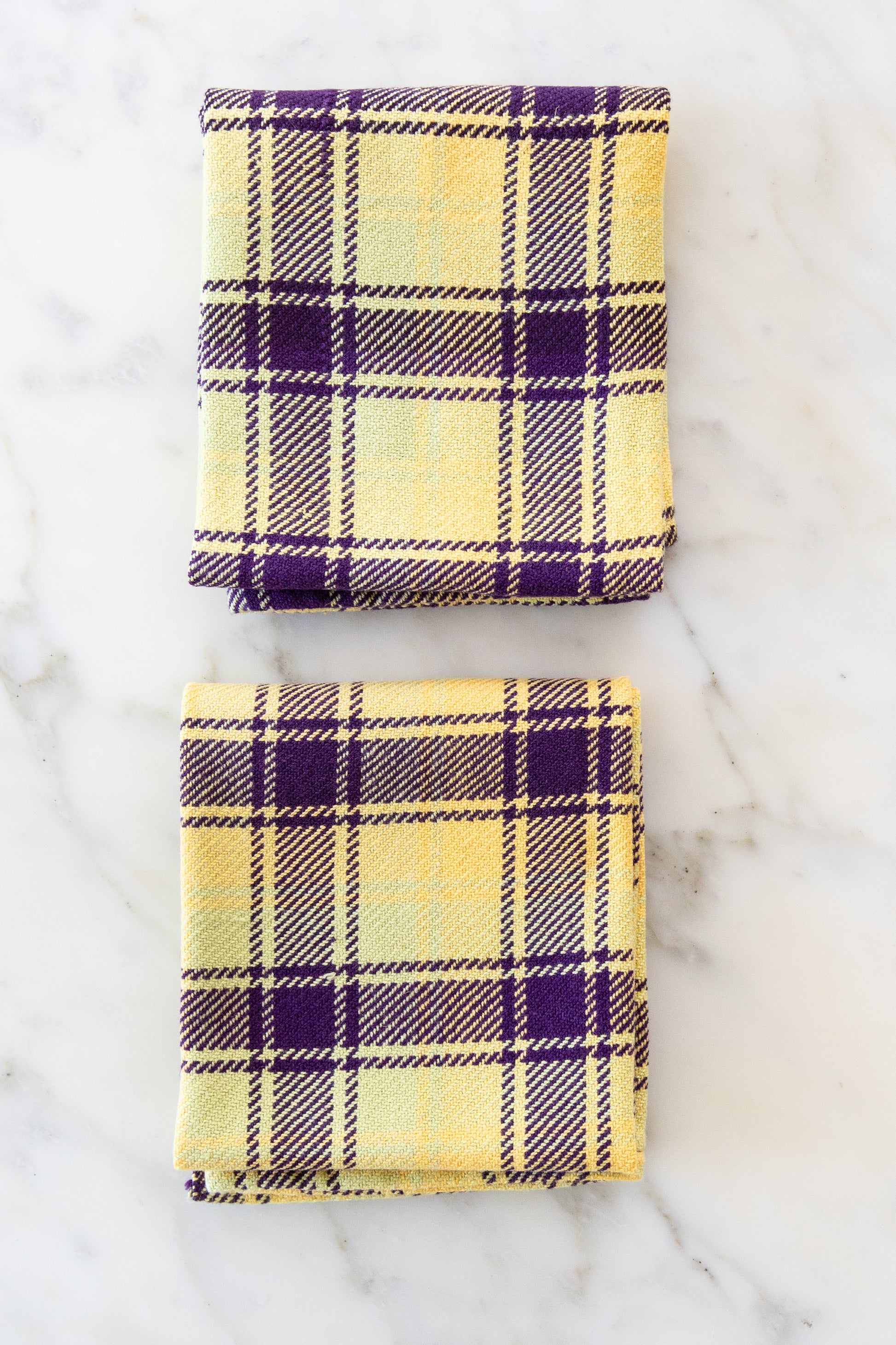 Tartan Plaid Twill Towels in Warm Tones