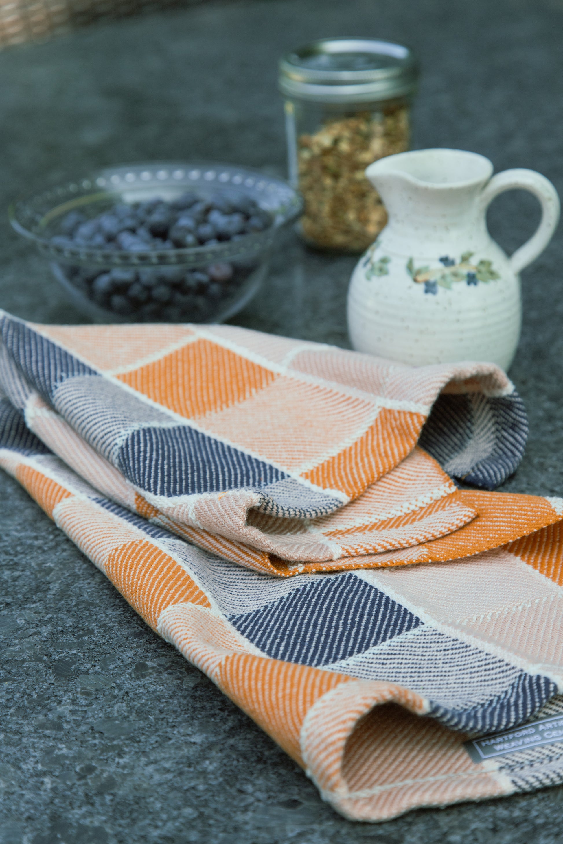 Cotton Towel in Blocks of Turned Twill & Hints of Boucle