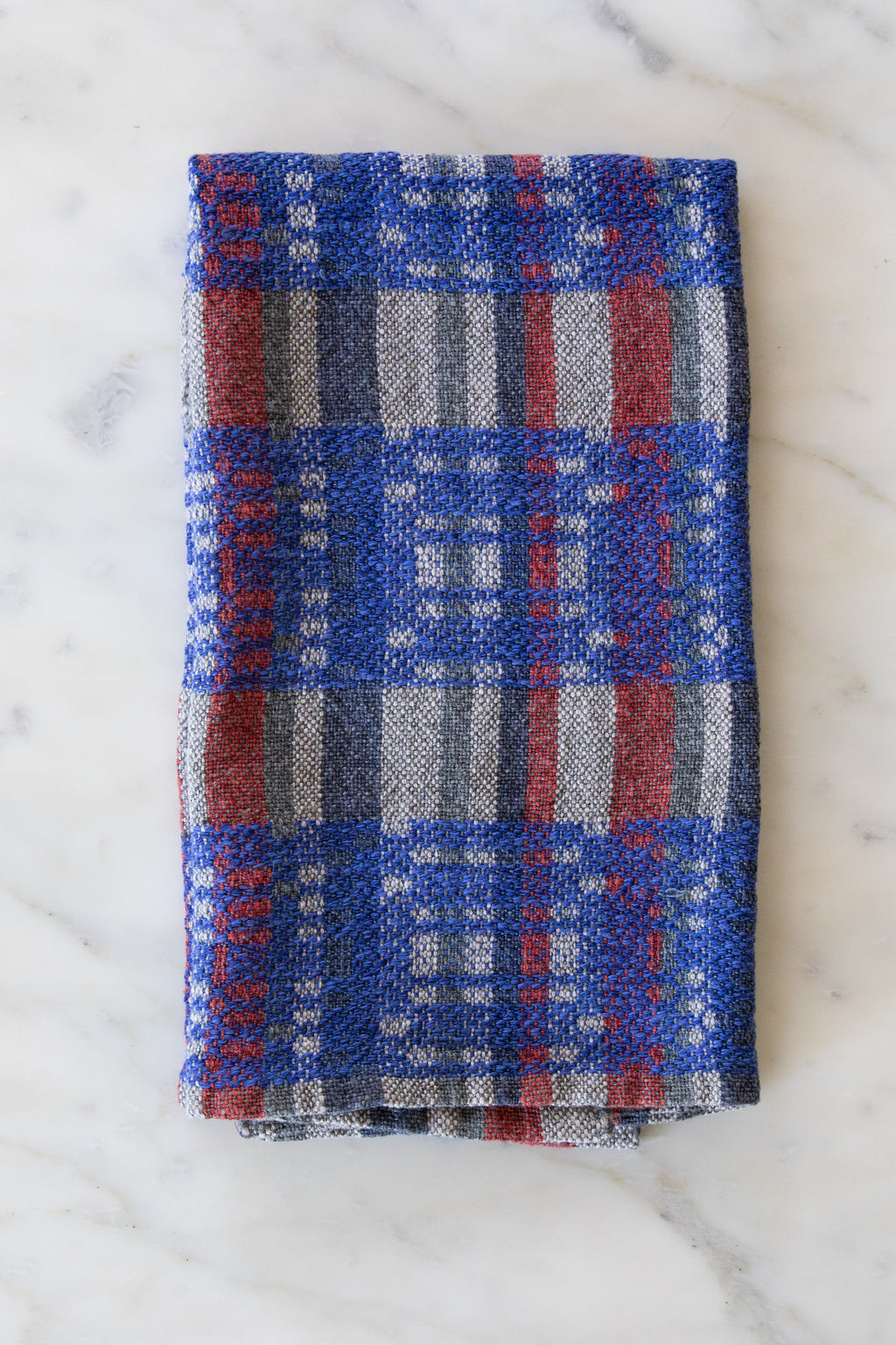 Cottolin Towel wtih Bands of Twill in Royal Blue