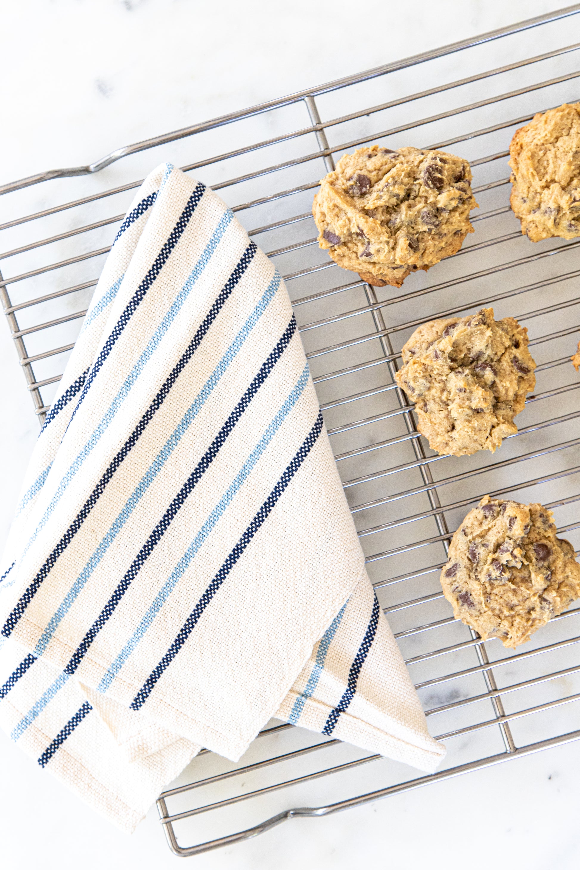 Signature Towel with Blue Striping