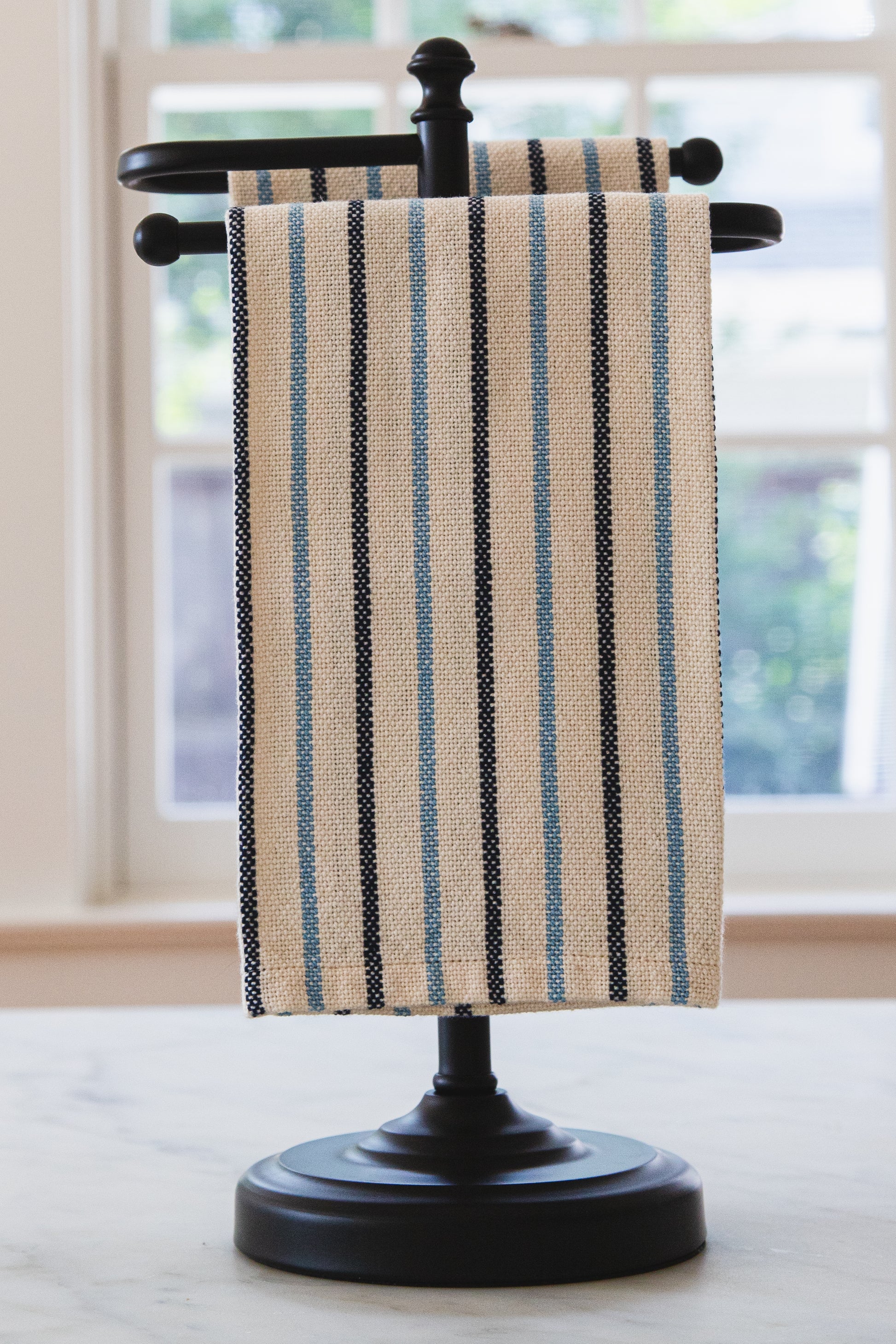 Signature Towel with Blue Striping