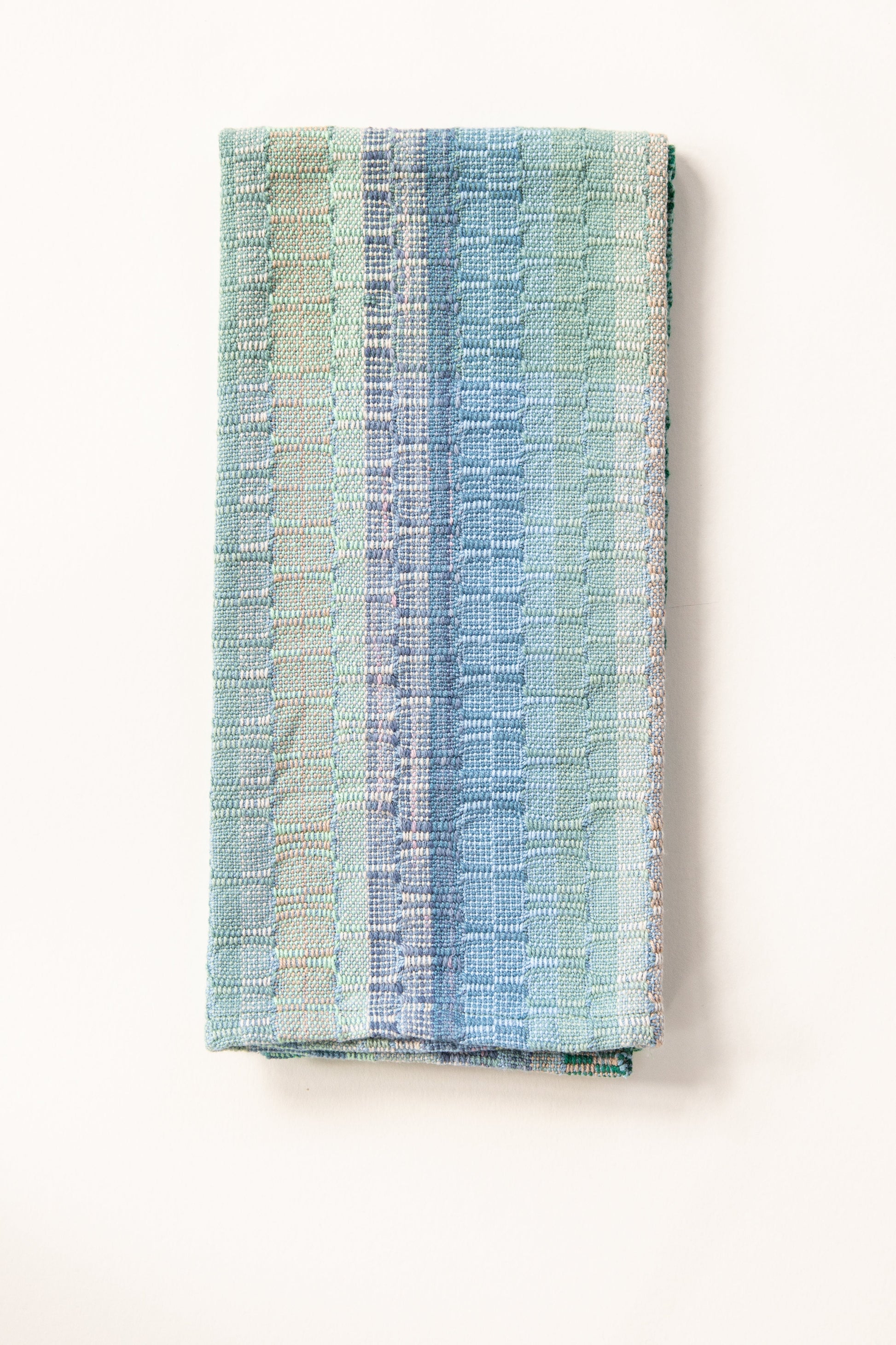 Pale Green & Blue Cotton Towel in M's & O's