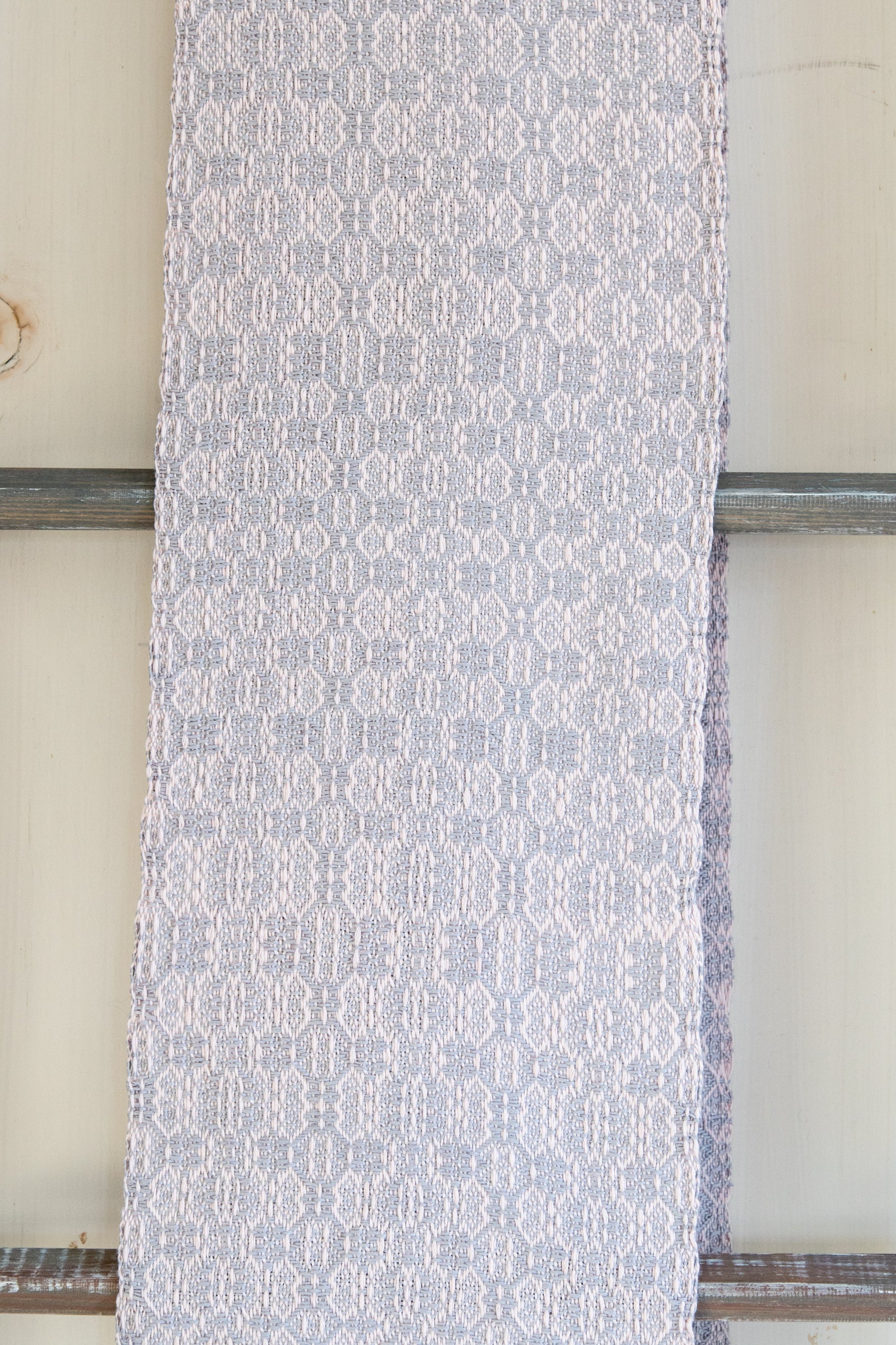 Elegant Pale Pink & Silver Scarf in Twill