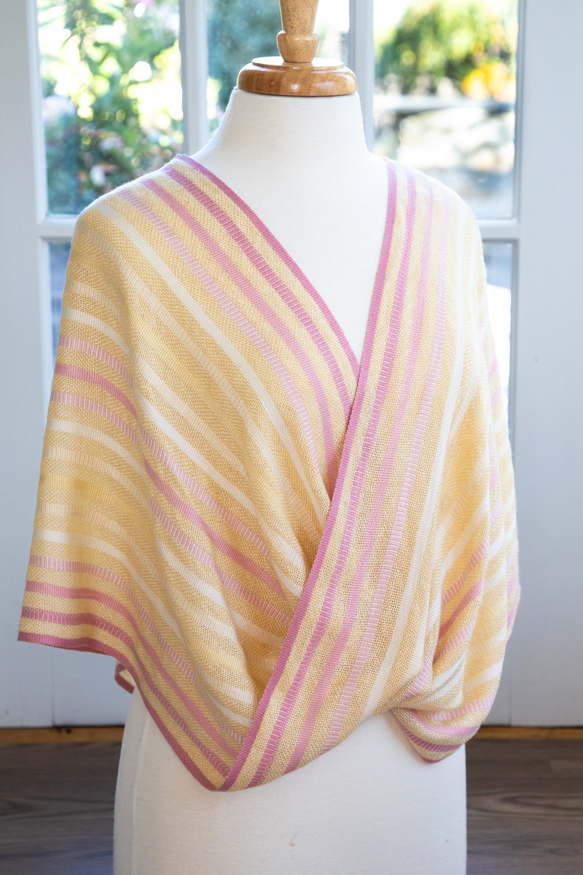Delicately Striped Mobius in Creams & Pinks