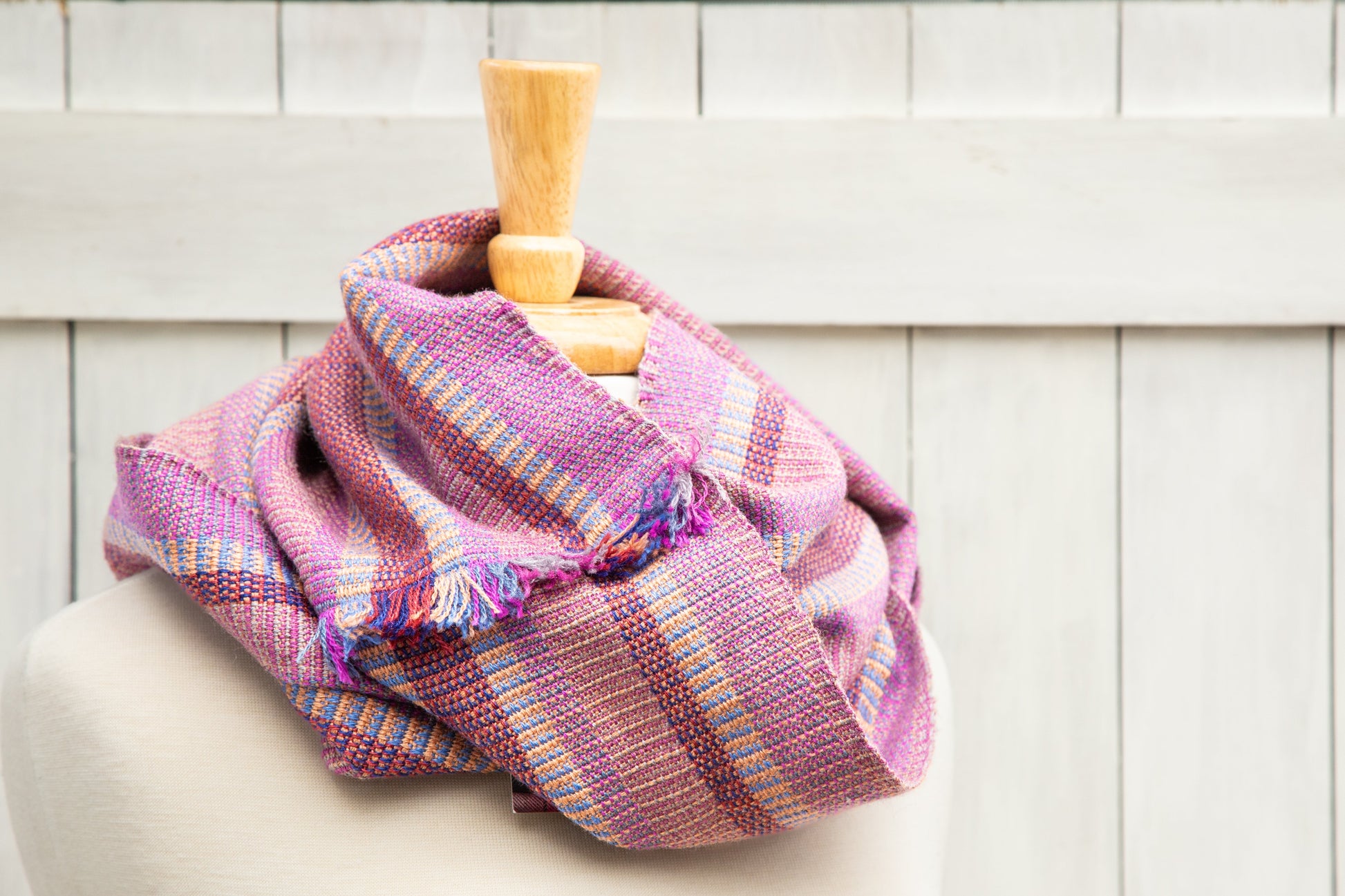 Multi-Color Double Cowl in Wool/Silk