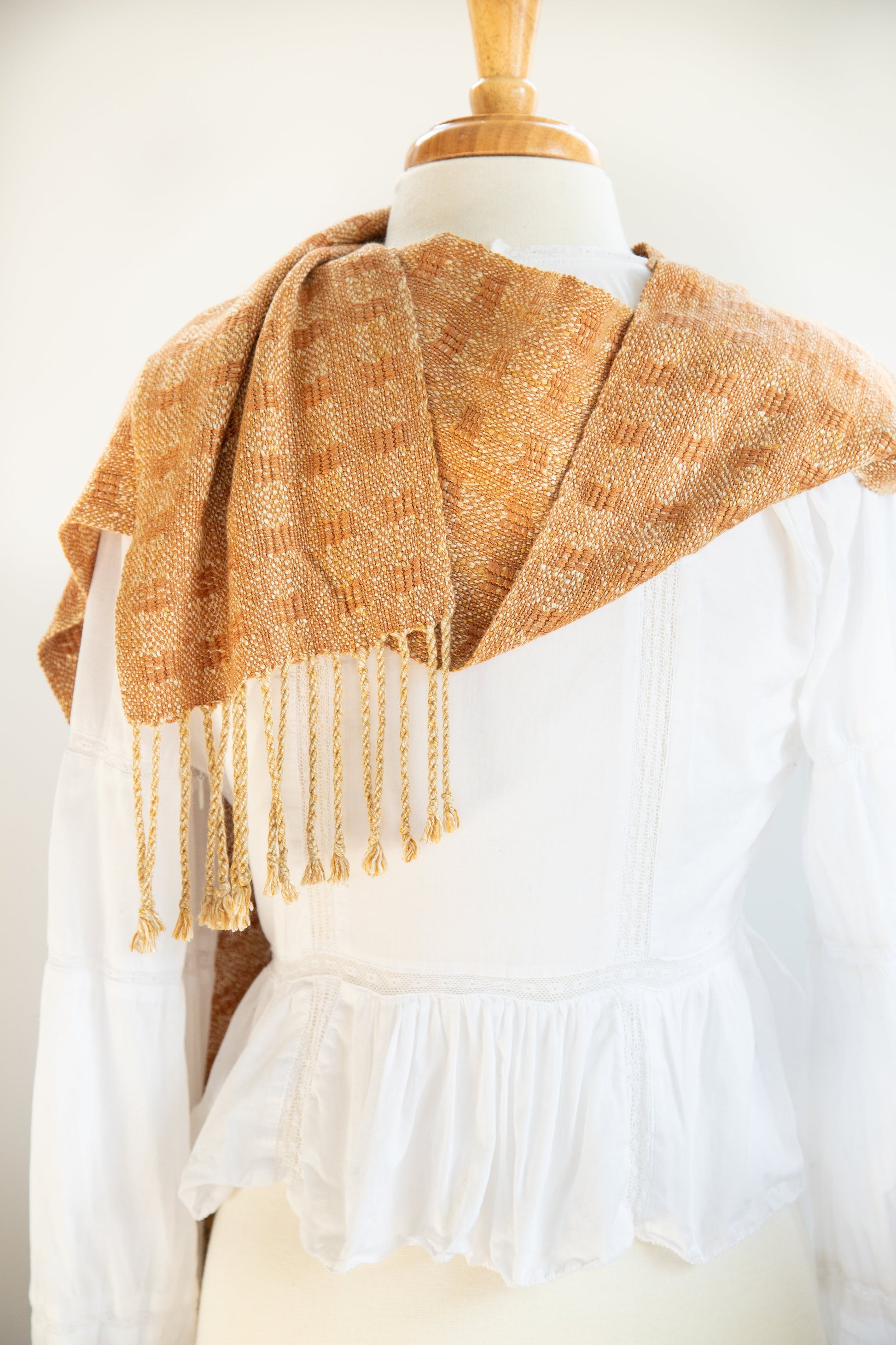 Soft Rayon Scarf in Tawny Rust & Gold