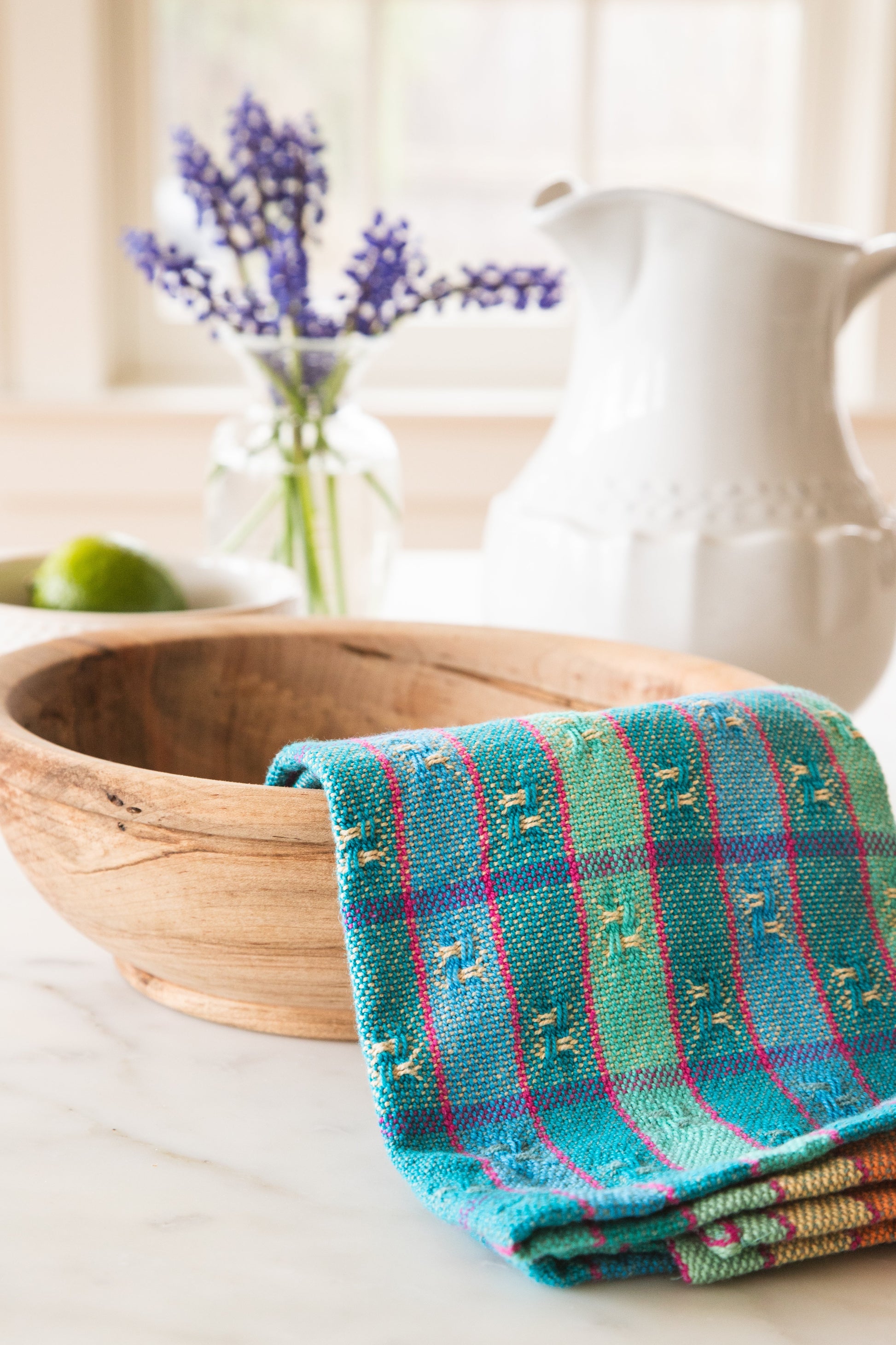 Cotton Towel in Colors of the Carribbean