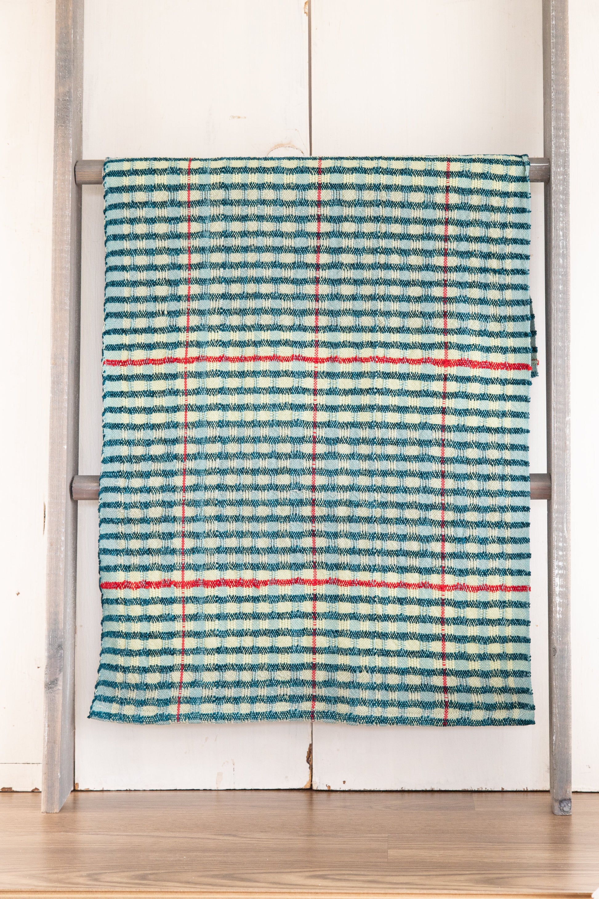 Pale Yellow & Teal Cotton Towel/Runner