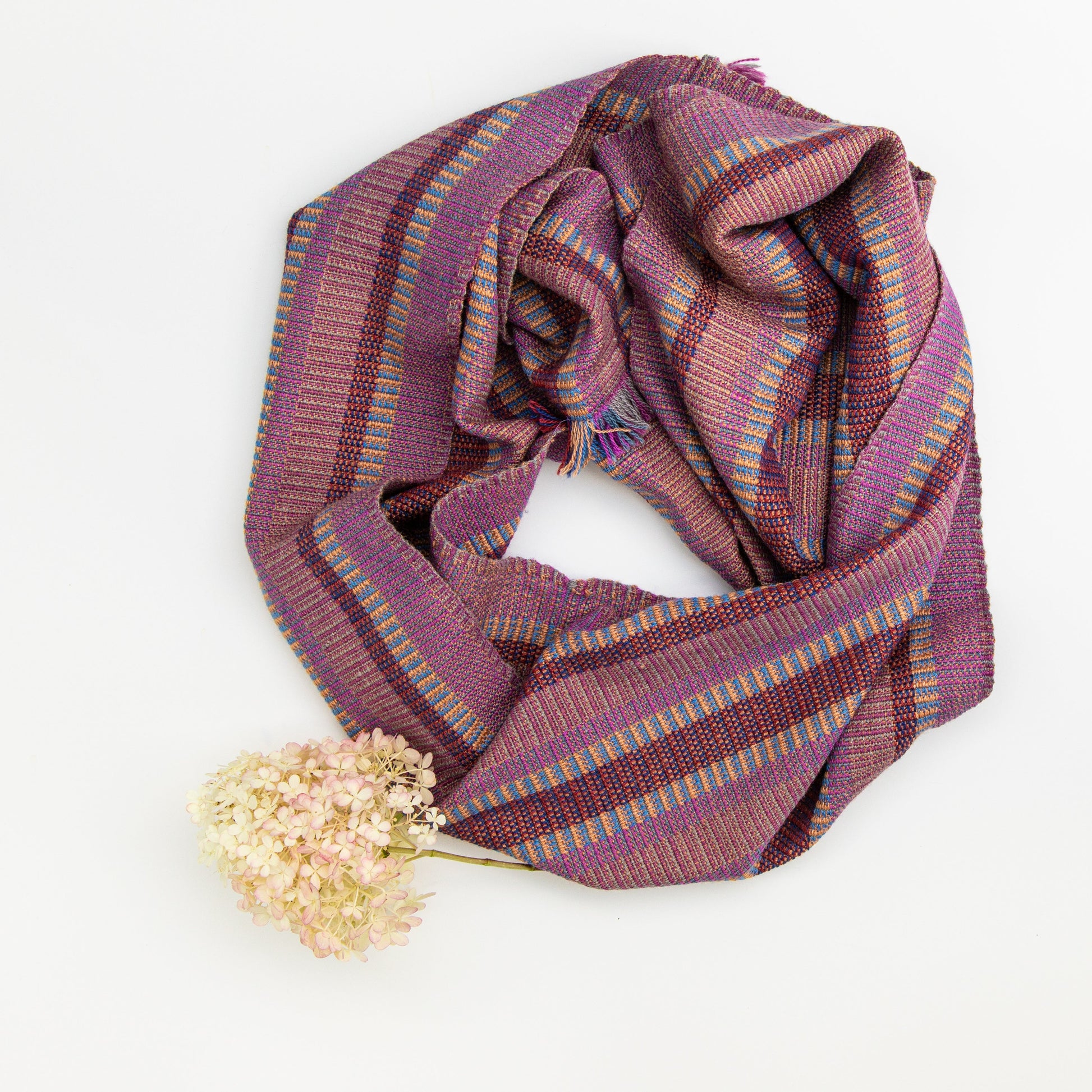 Multi-Color Double Cowl in Wool/Silk