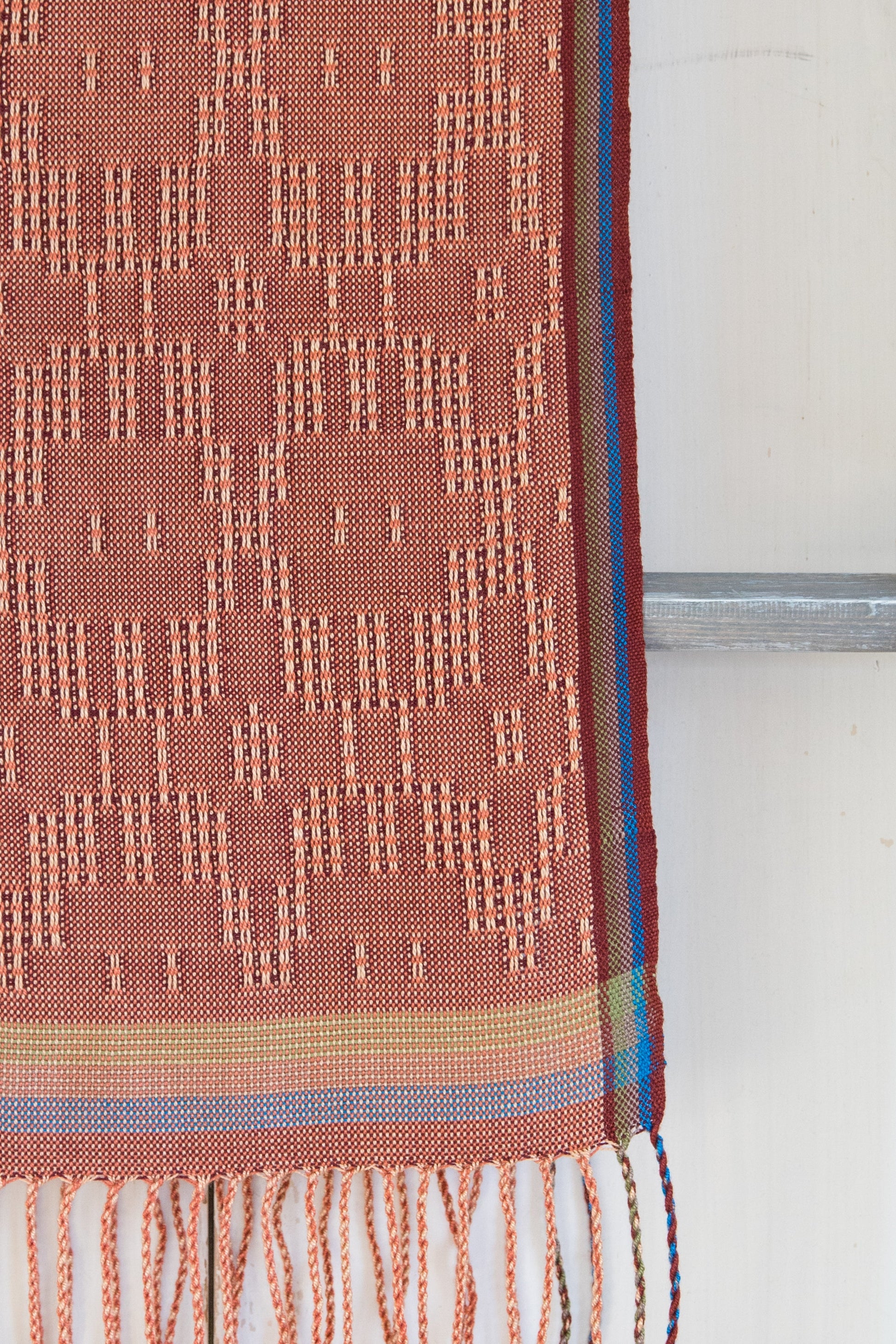 Attractive Lace Scarf in Rust & Adobe