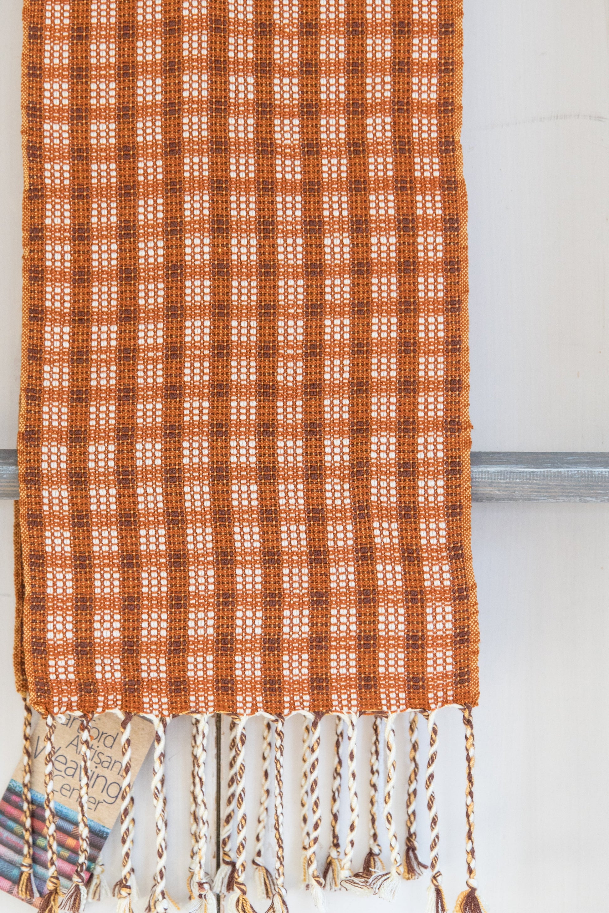 Soft Checked Scarf in Pumpkin & Gold