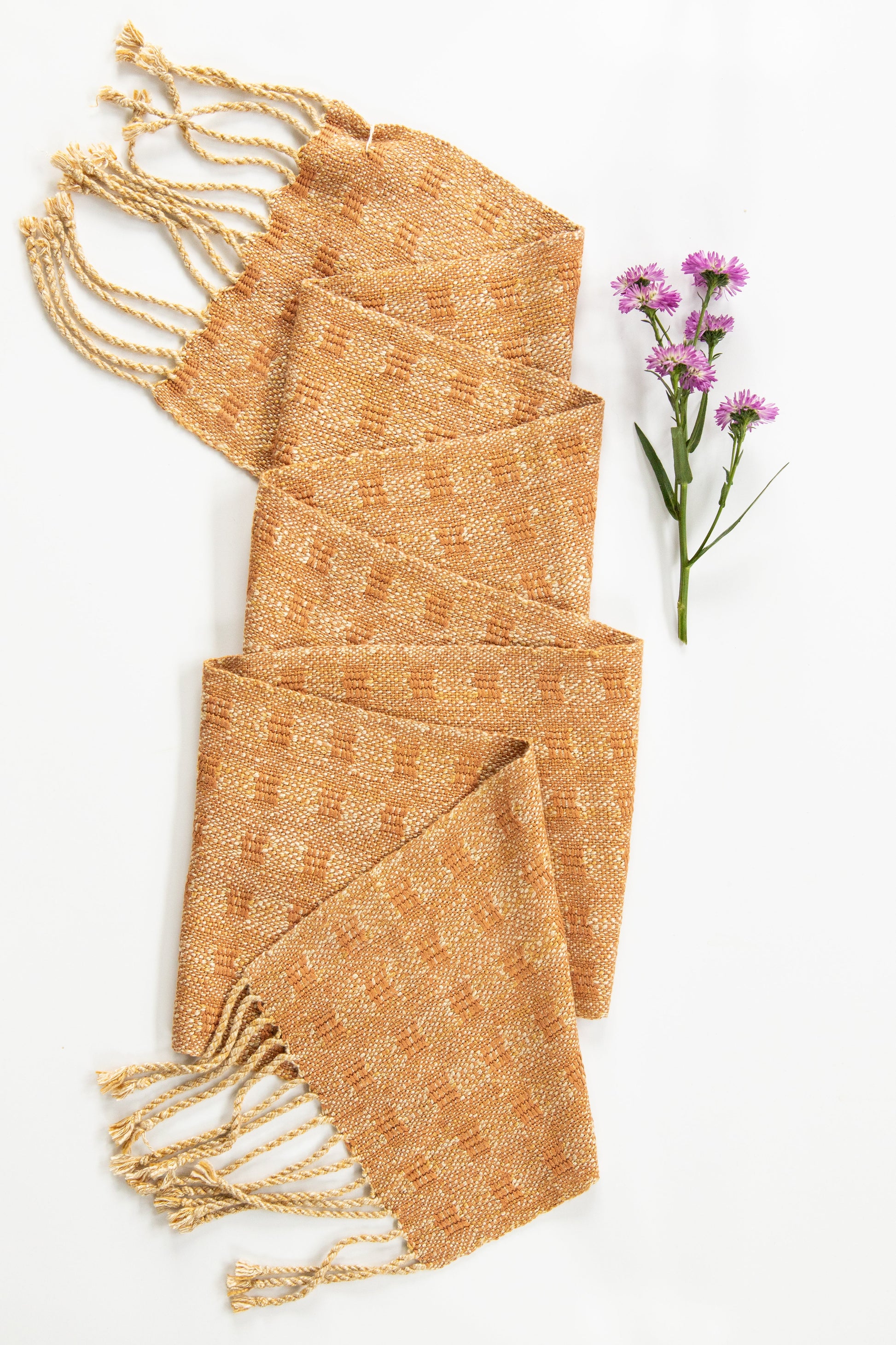 Soft Rayon Scarf in Tawny Rust & Gold