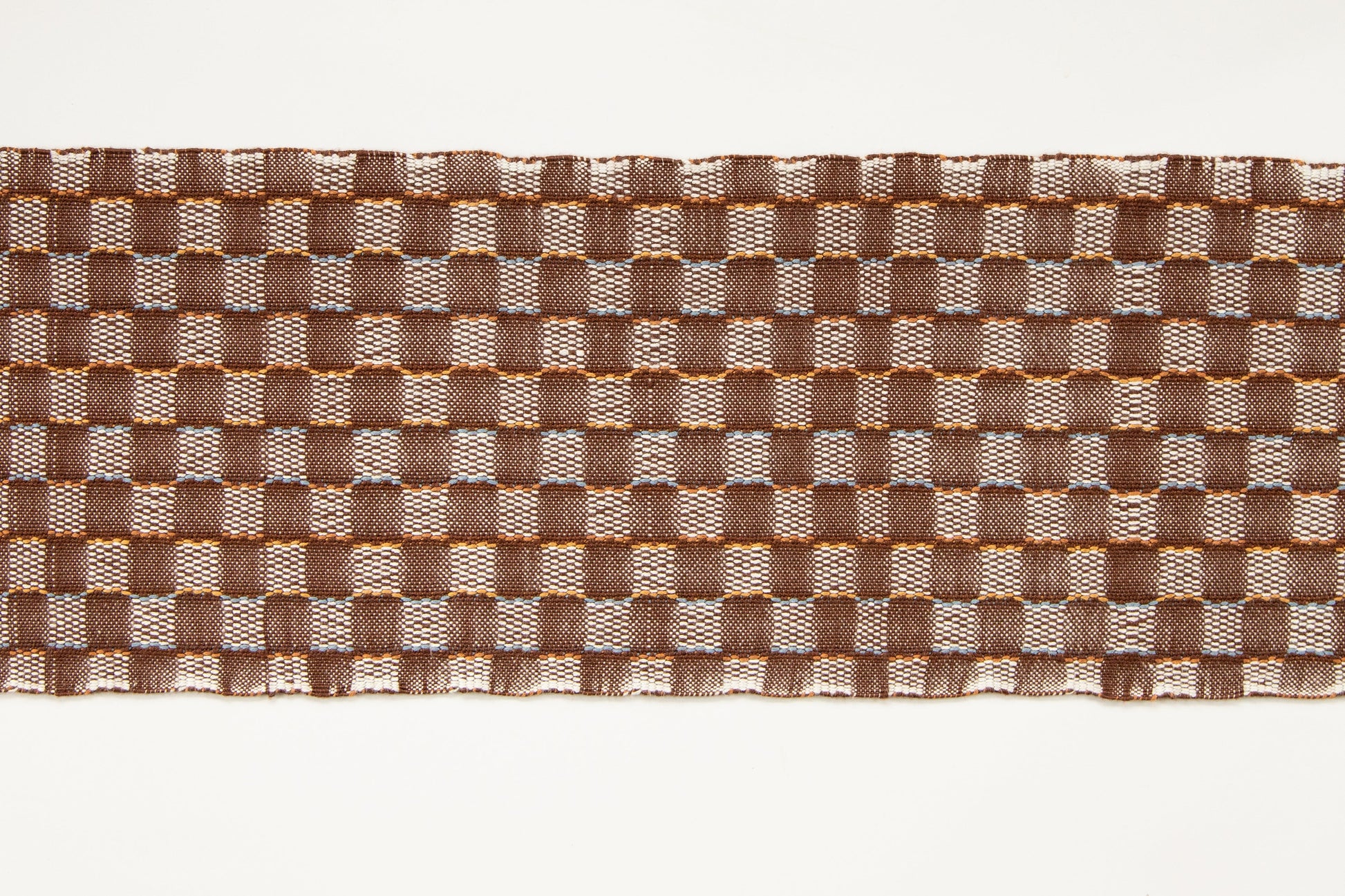 Check Design Scarf in Warm Brown & Ivory