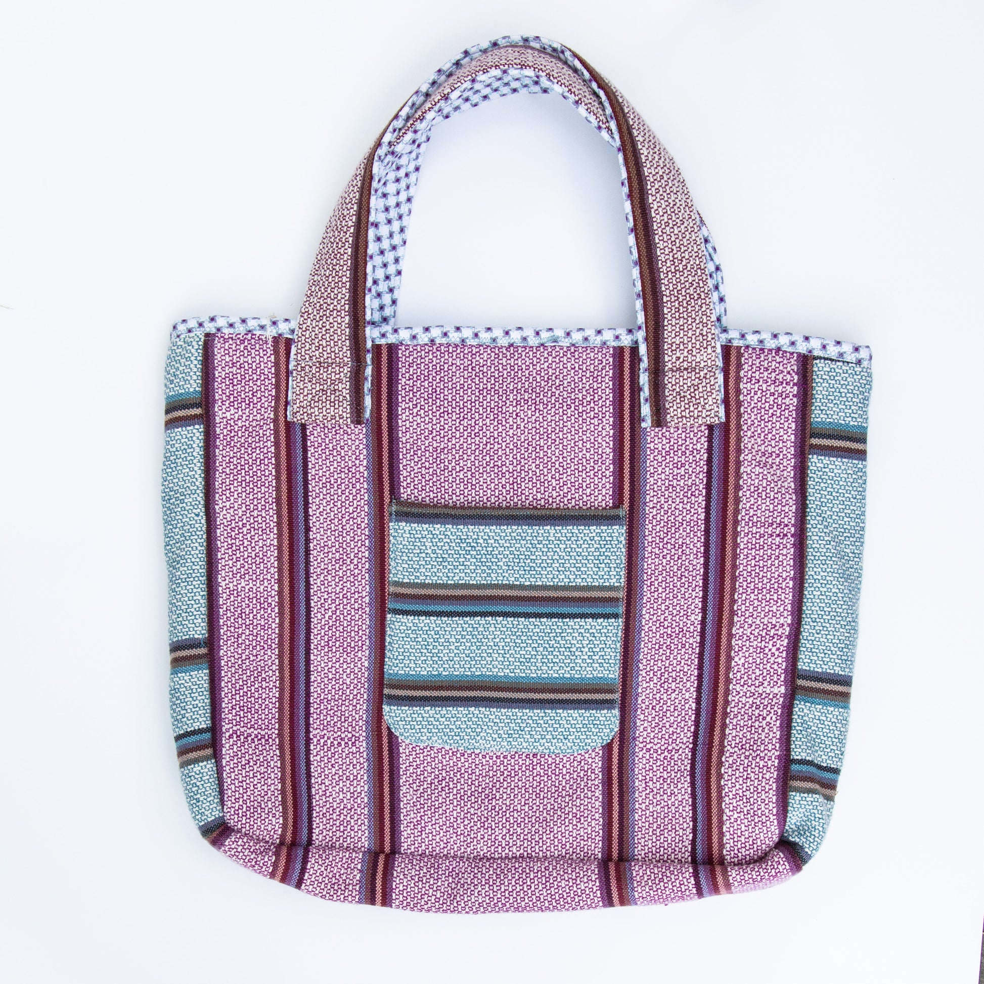 Attractive Large Tote with Multi-color Stripes
